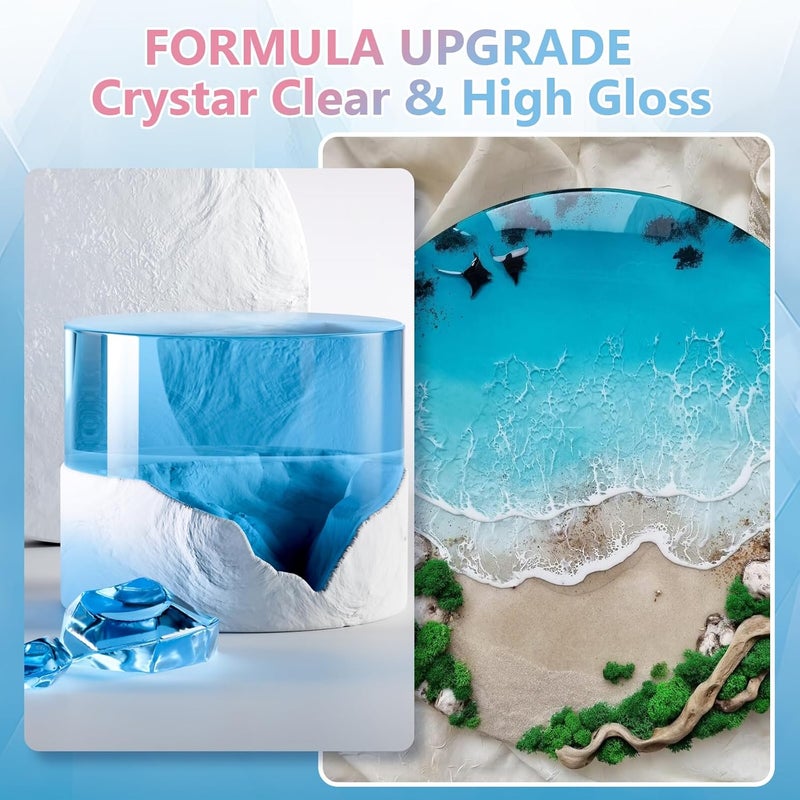 KISREL Epoxy Resin 1Gallon - Crystal Clear Epoxy Resin Kit - No Yellowing No Bubble Art Resins Casting for Art Crafts, Jewelry Making, Wood & Molds(1/2 Gallon x 2) - Image 2